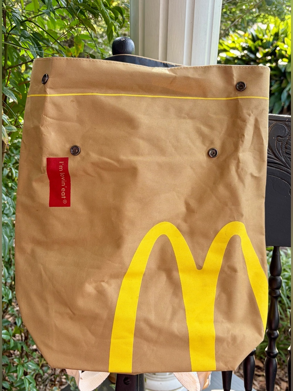 NWOT McDonald's Brown & Yellow Canvas Backpack, Tote and/or Trips to McDonald’s